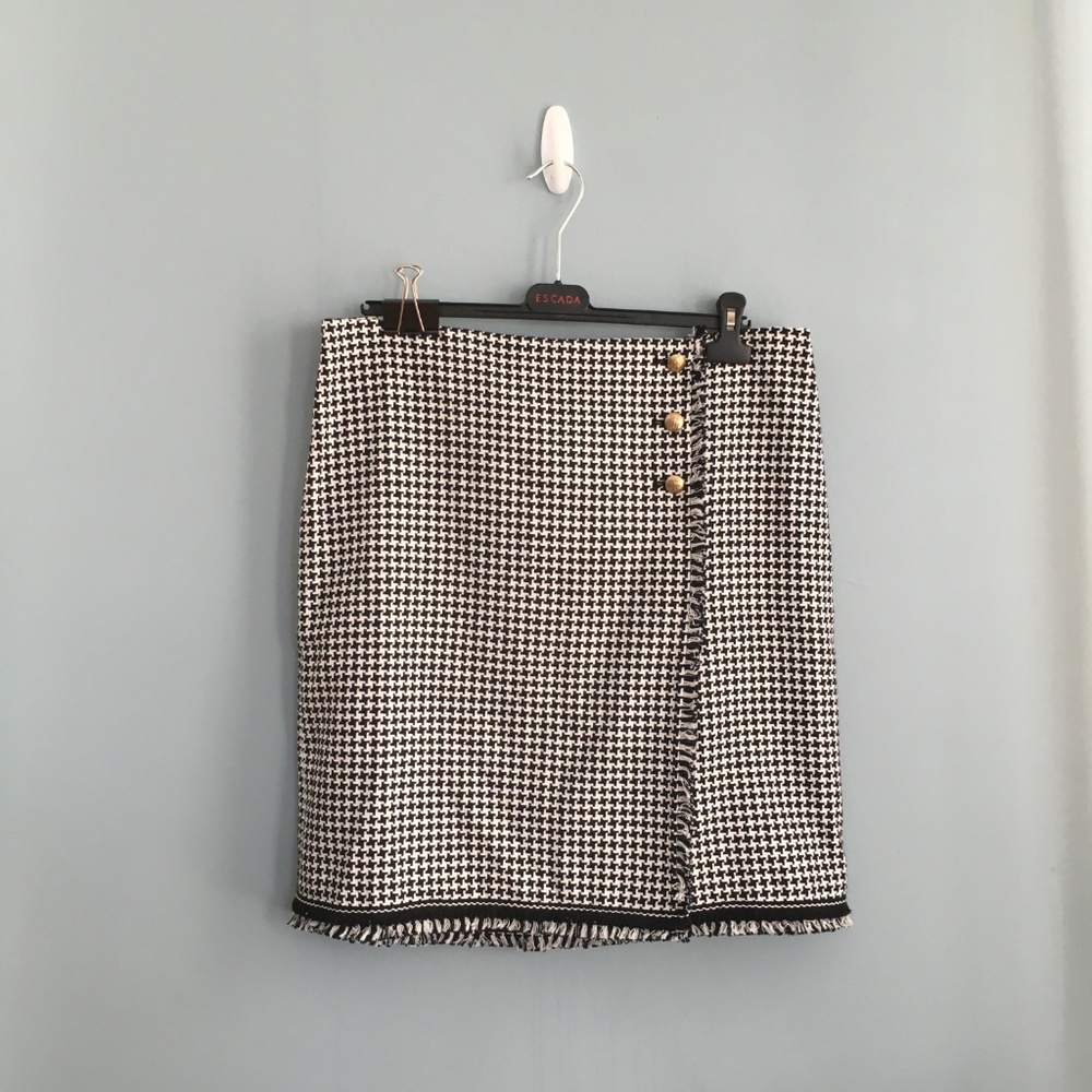 NWT Talbots Tweed Black and White Pencil Skirt 16p